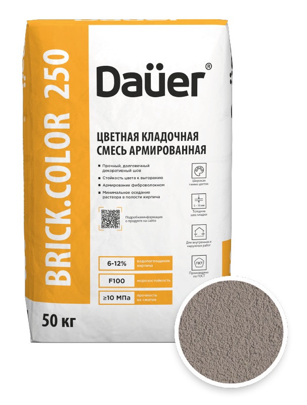 Цветная кладочная смесь армированная DAUER BRICK.COLOR 250 кремовый, 50 кг фото 0